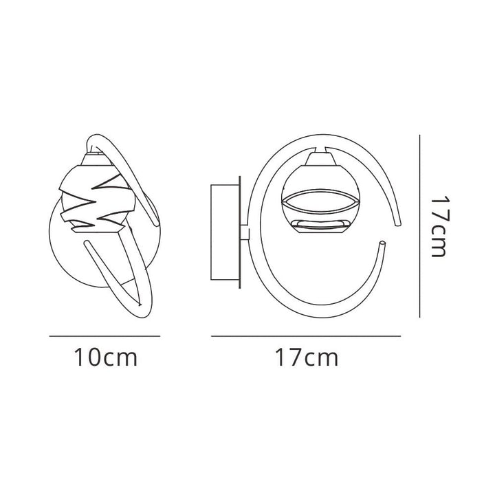 Mantra M1816/S Loop Wall Lamp Switched 1 Light Satin Nickel