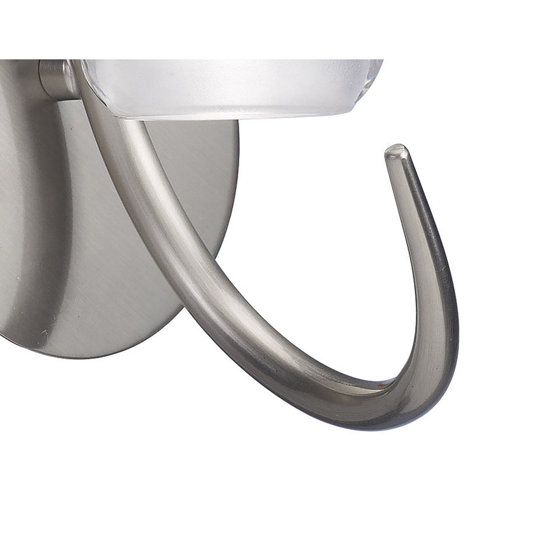 Mantra M1816/S Loop Wall Lamp Switched 1 Light Satin Nickel