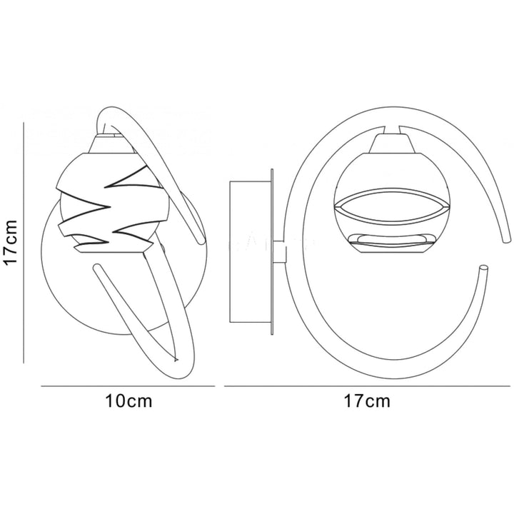 Mantra M1816 Loop Wall Lamp 1 Light G9 ECO Satin Nickel