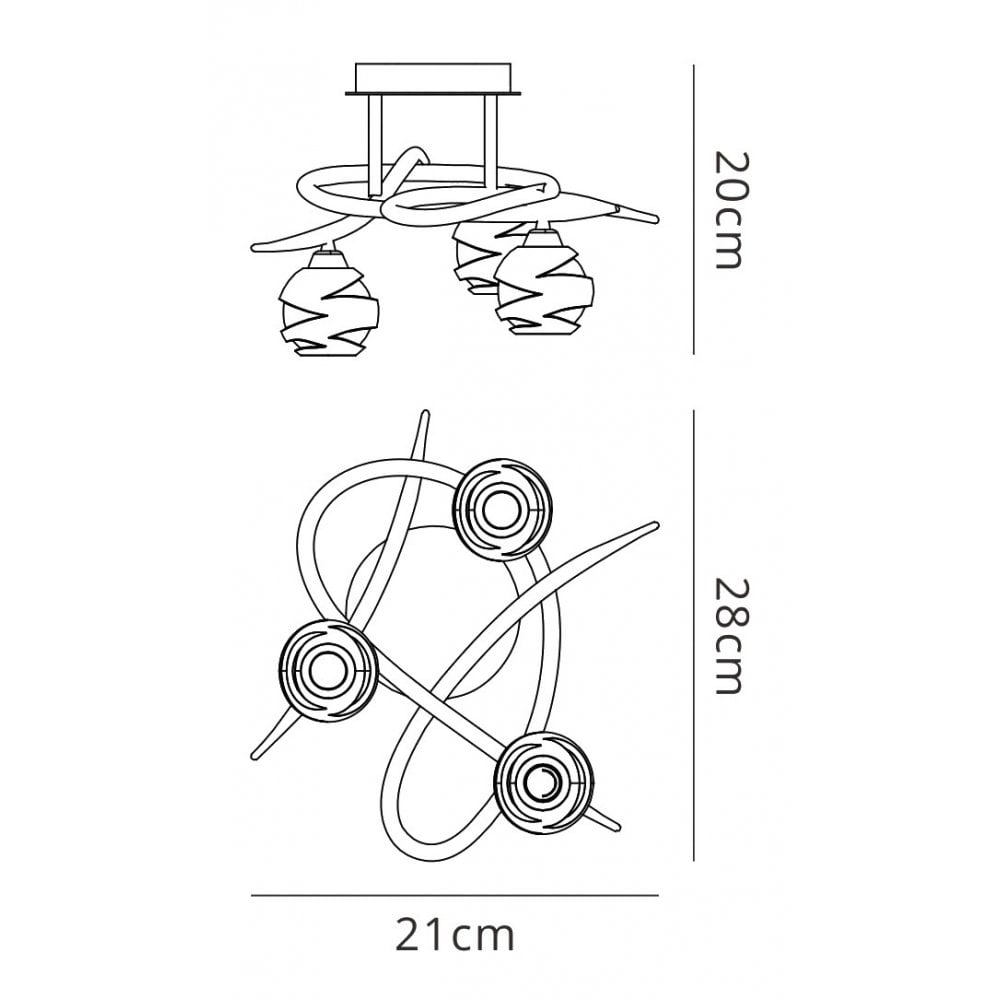 Mantra M1824 Loop Ceiling 3 Light Antique Brass