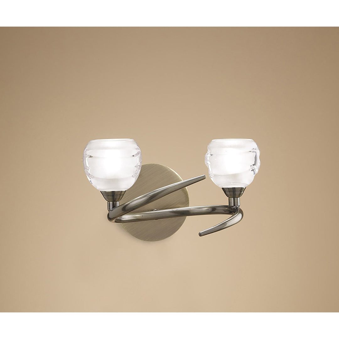Mantra M1825/S Loop Switched Wall Light 2 Light Antique Brass