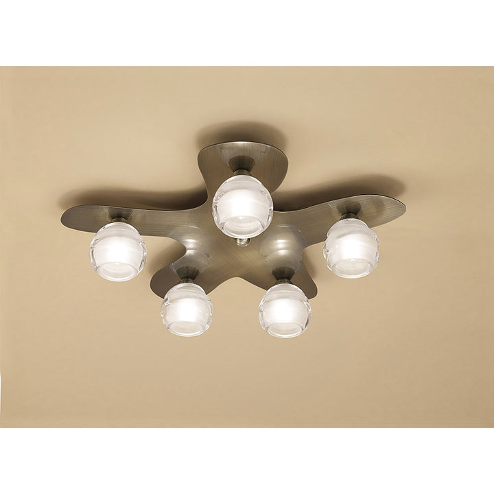 Mantra M1829 Loop Ceiling 5 Light Antique Brass