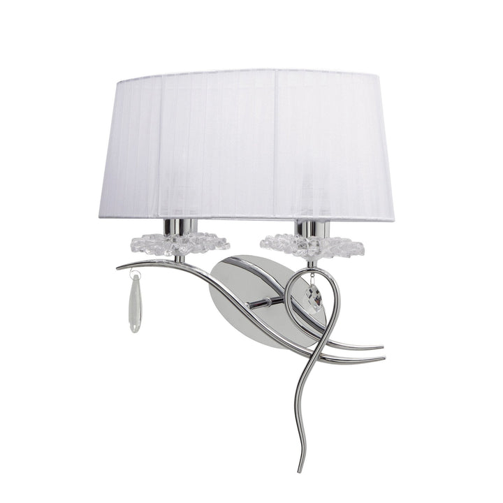 Mantra M5276/L Louise Wall Lamp Left 2 Light White Shade Polished Chrome