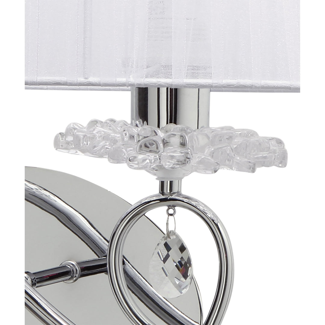 Mantra M5276/L Louise Wall Lamp Left 2 Light White Shade Polished Chrome