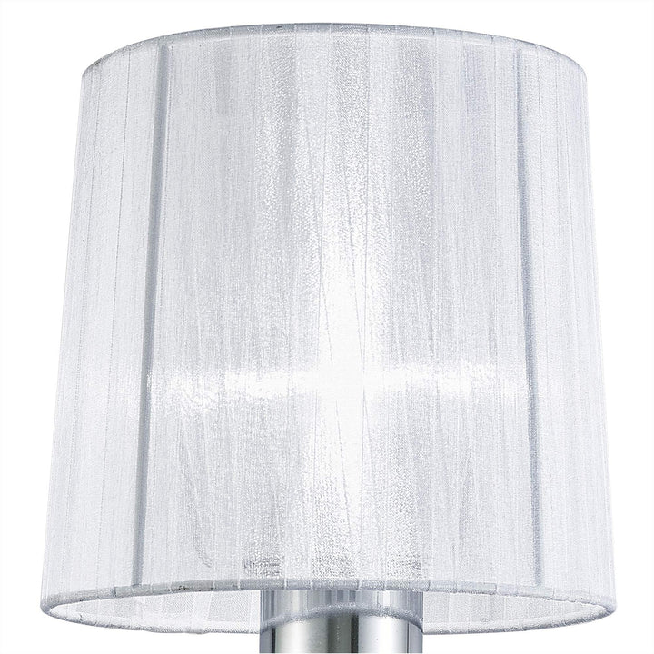 Mantra M5277 Louise Wall Lamp 1 Light White Shade Polished Chrome Clear Crystal