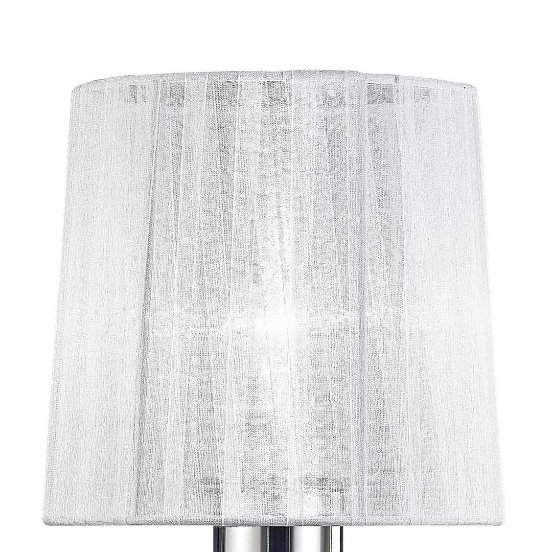 Mantra M5279 Louise Table Lamp 1 Light White Shade Polished Chrome Clear Crystal