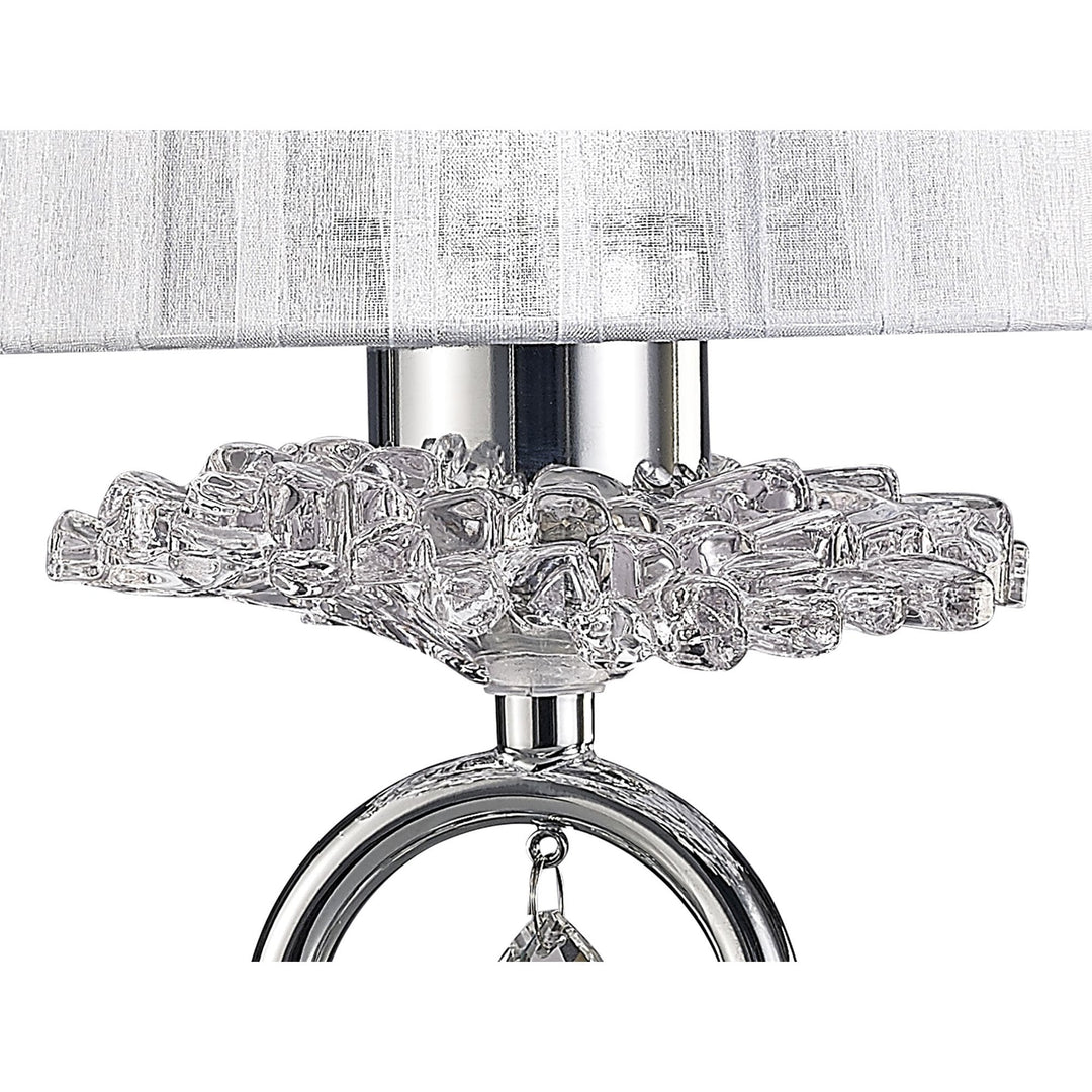 Mantra M5279 Louise Table Lamp 1 Light White Shade Polished Chrome Clear Crystal