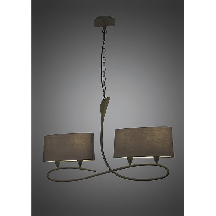 Mantra M3680 Lua Pendant 2 Arm 4 Light Ash Grey