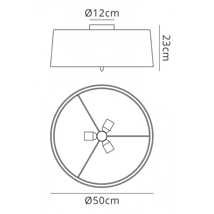 Mantra M3685 Lua Ceiling 3 Light Ash Grey