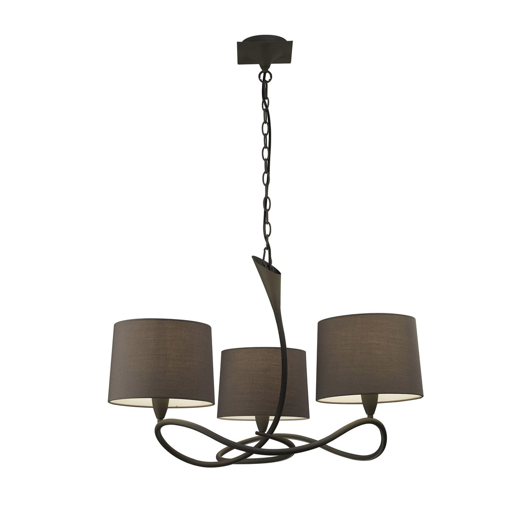 Mantra M3686 Lua Pendant 3 Light Ash Grey