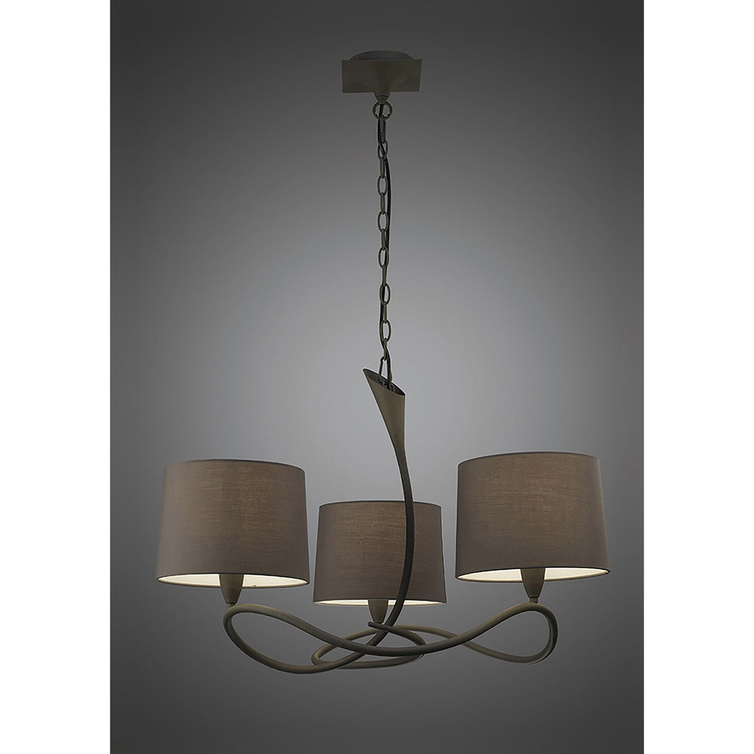 Mantra M3686 Lua Pendant 3 Light Ash Grey