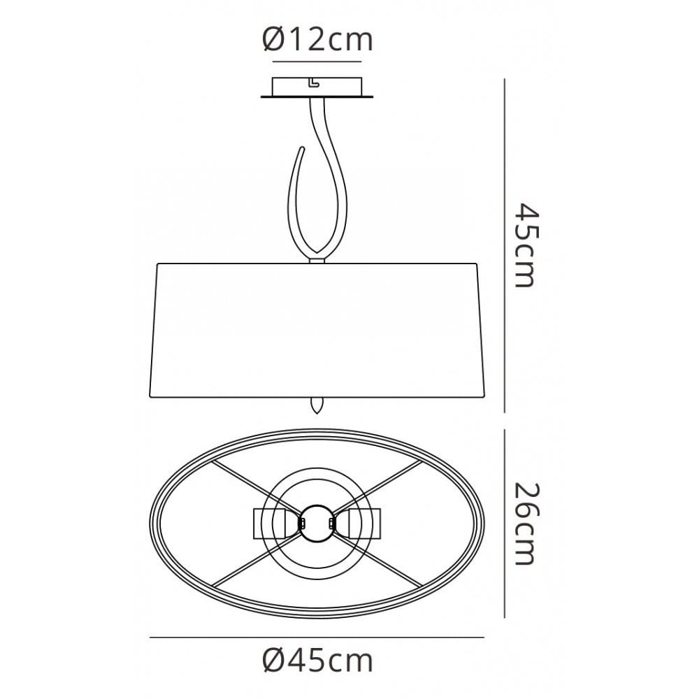 Mantra M3710 Lua Semi Ceiling 2 Light Satin Nickel