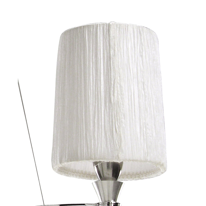 Mantra M1313 Lucca Pendant 3 Light E27 Polished Chrome White Shades & Clear Crystal