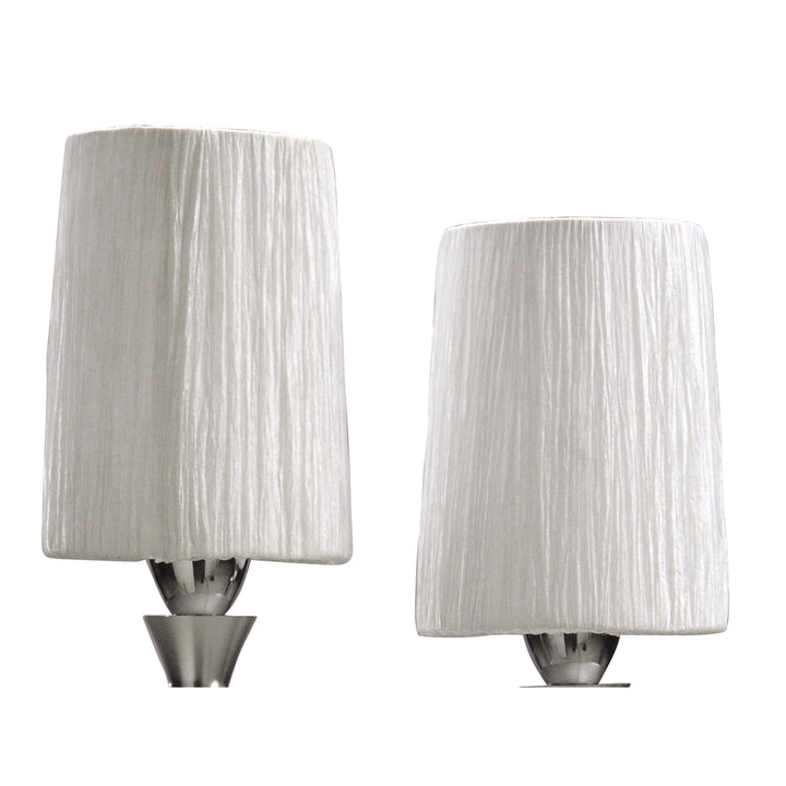 Mantra M1314 Lucca Table Lamp 2 Light E27 Polished Chrome White Shades & Clear Crystal