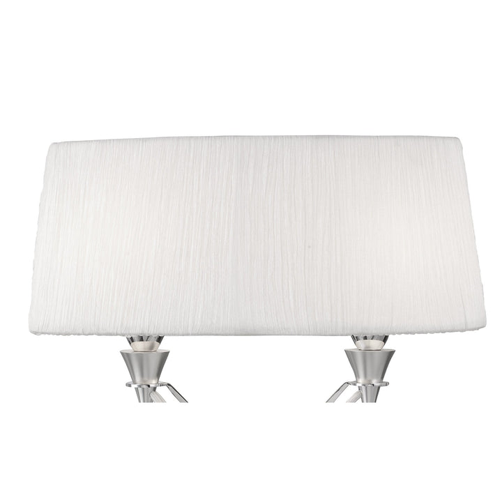 Mantra M1316 Lucca Table Lamp 2 Light E27 Small Polished Chrome White Shade & Clear Crystal