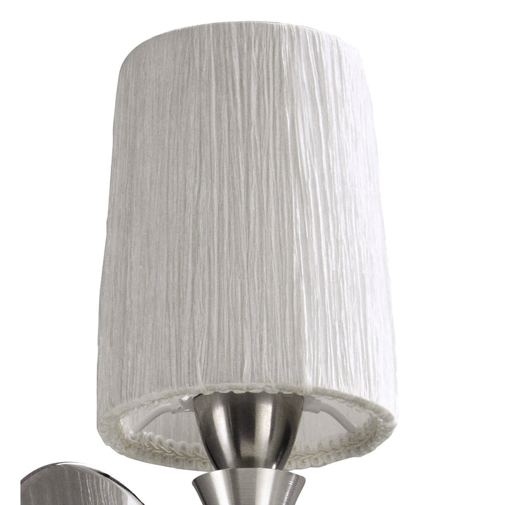 Mantra M1317/S Lucca Wall Lamp Switched 1 Light E27 Polished Chrome White Shade & Clear Crystal