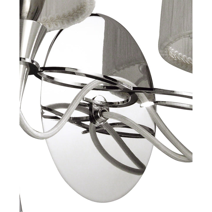 Mantra M1318/S Lucca Wall Lamp Switched 2 Light E27 Polished Chrome White Shades & Clear Crystal