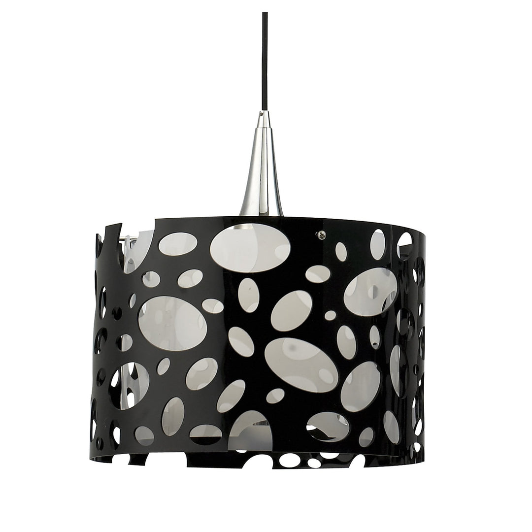 Mantra M1350 Lupin Linear Pendant 2 Light E27 Line Gloss Black/White Acrylic/Polished Chrome