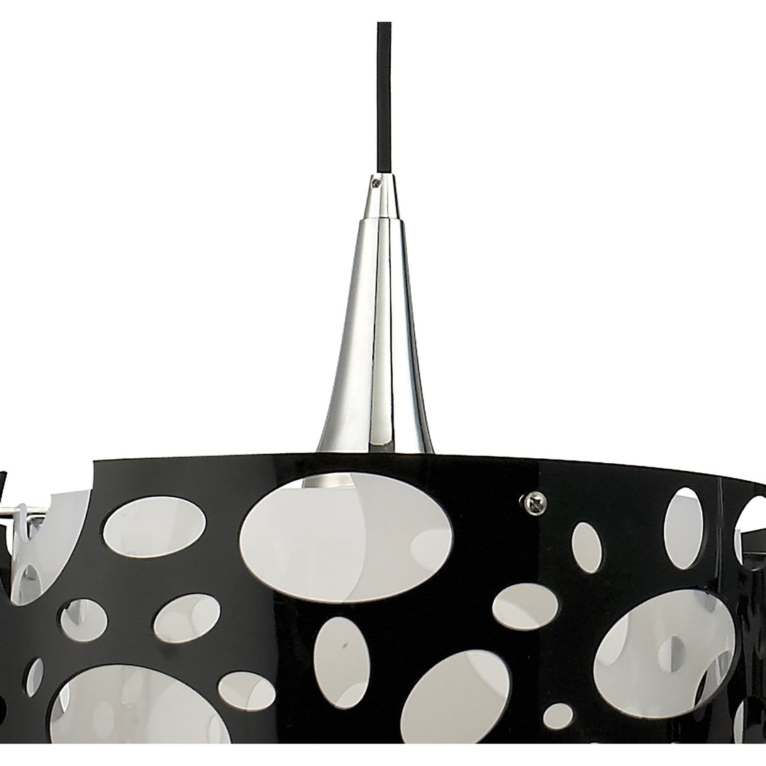 Mantra M1350 Lupin Linear Pendant 2 Light E27 Line Gloss Black/White Acrylic/Polished Chrome