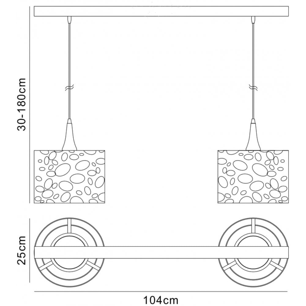 Mantra M1360 Lupin Pendant 2 Light Line