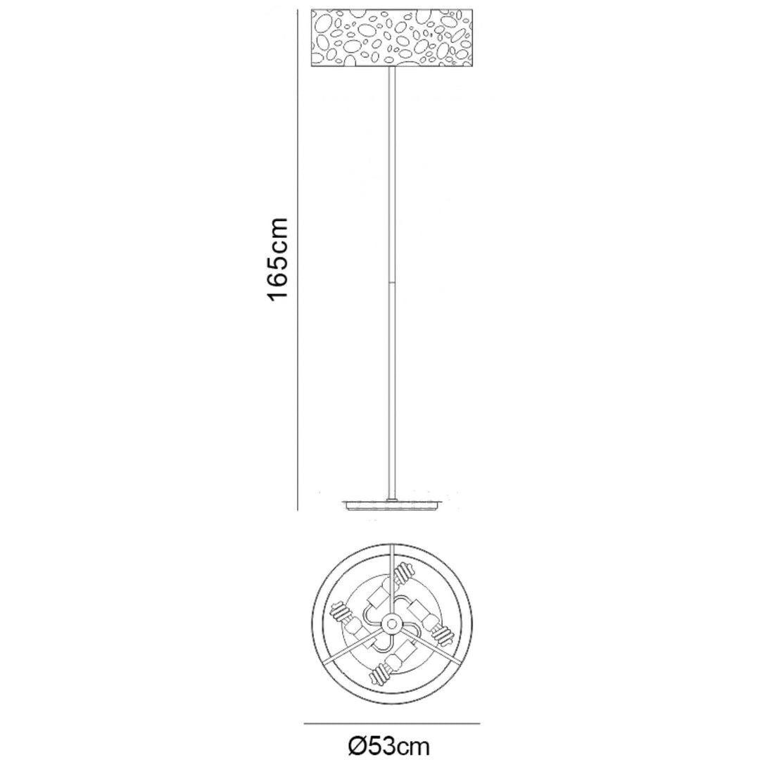 Mantra M1368 Lupin Floor Lamp 4 Light E27 Gloss White/White Acrylic/Polished Chrome