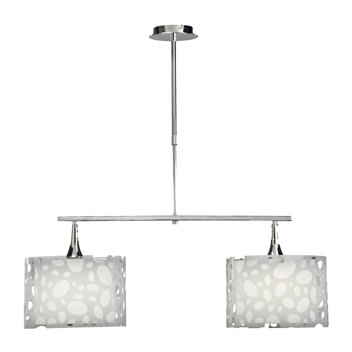 Mantra M1369 Lupin Linear Pendant 2 Light E27 Line Large Gloss White White Acrylic Polished Chrome