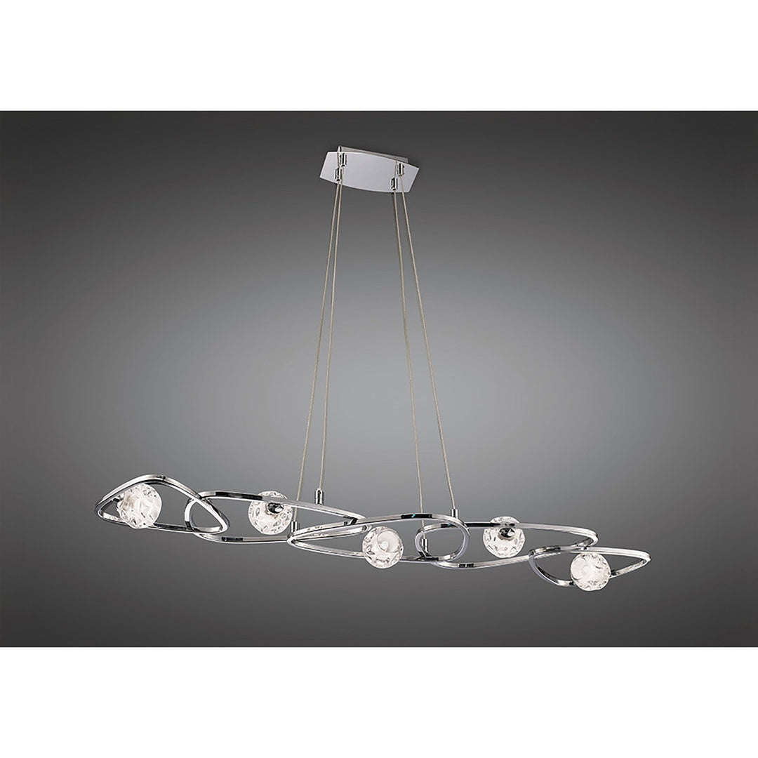 Mantra M5012 Lux Pendant 5 Light Line Polished Chrome