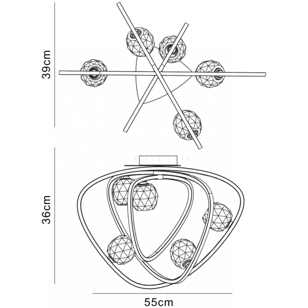 Mantra M5014 Lux Ceiling 5 Light Polished Chrome