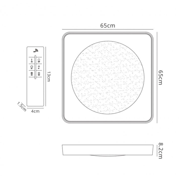 Mantra M5920 Male Flush 65cm Square 40W LED -6500K Tuneable Remote Control Chrome / White / Acrylic