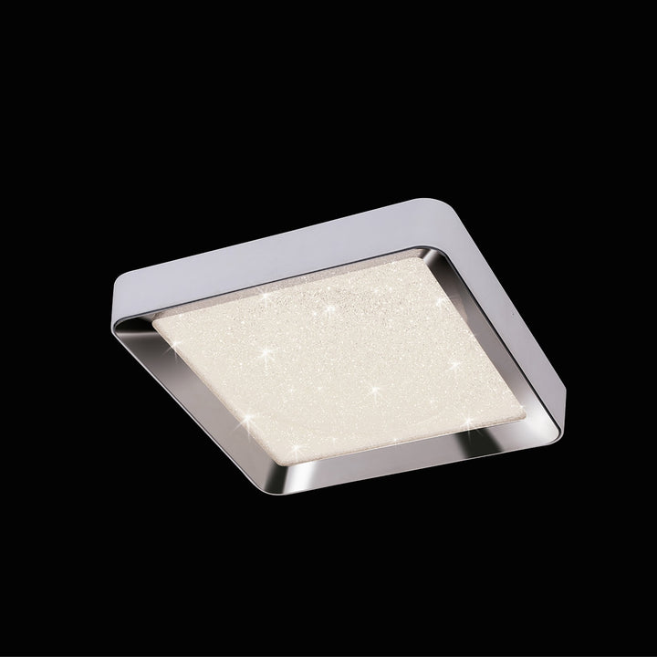 Mantra M5920 Male Flush 65cm Square 40W LED -6500K Tuneable Remote Control Chrome / White / Acrylic