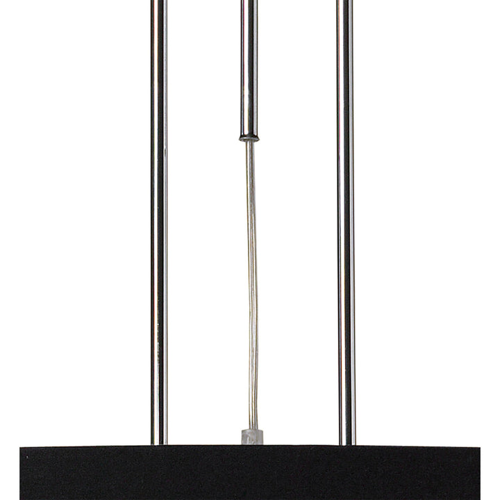 Mantra M8468/1 Manhattan Linear Pendant 2 Light Polished Chrome Frosted Glass Black Patterned Shade