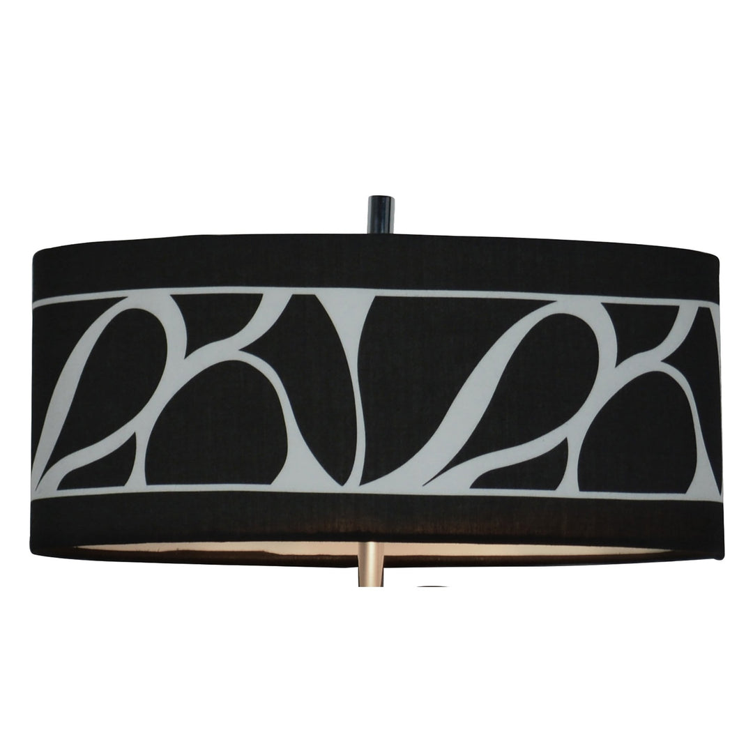 Mantra M8466/1 Manhattan Wall Lamp 1 Light E14 Swing Arm Polished Chrome/Frosted Glass Black Patterned Shade