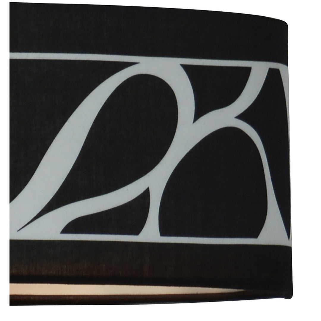 Mantra M8466/1 Manhattan Wall Lamp 1 Light E14 Swing Arm Polished Chrome/Frosted Glass Black Patterned Shade