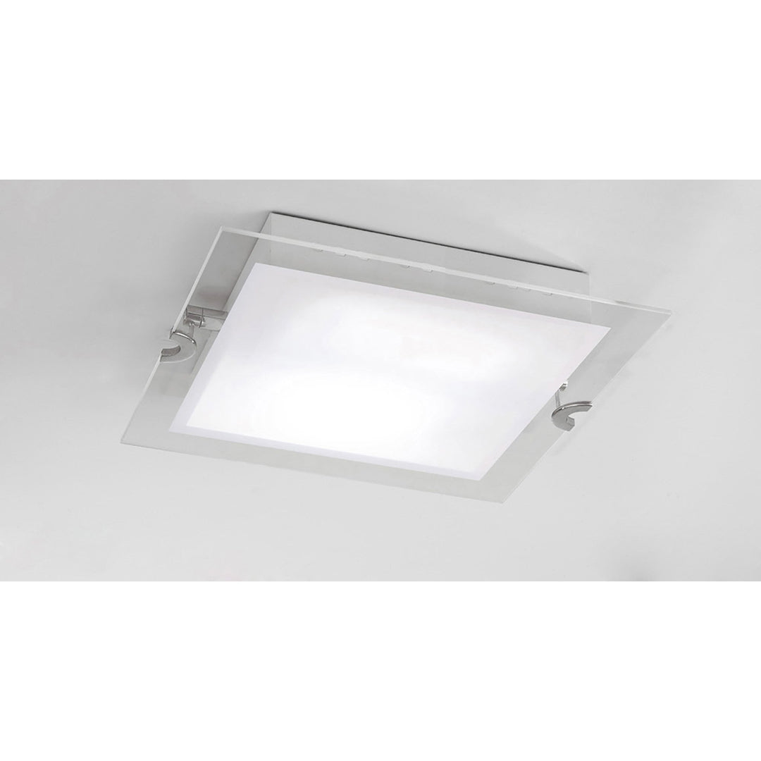 Mantra M8320/1 Melbourne Square Ceiling 15W LED Polished Chrome/Frosted White Glass