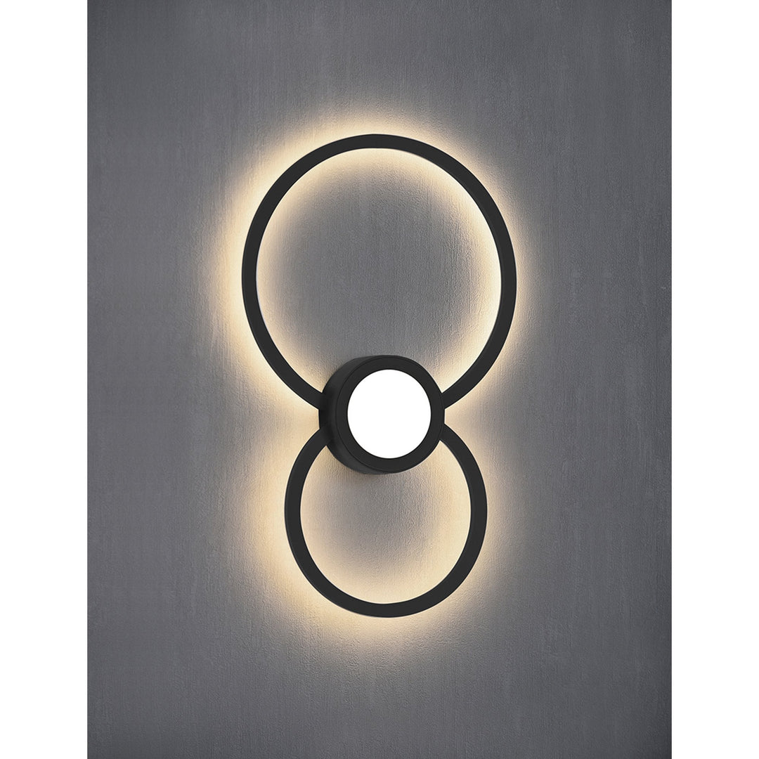 Mantra M7841 Mural Wall Lamp Circles Dimmable 24W Matt Black