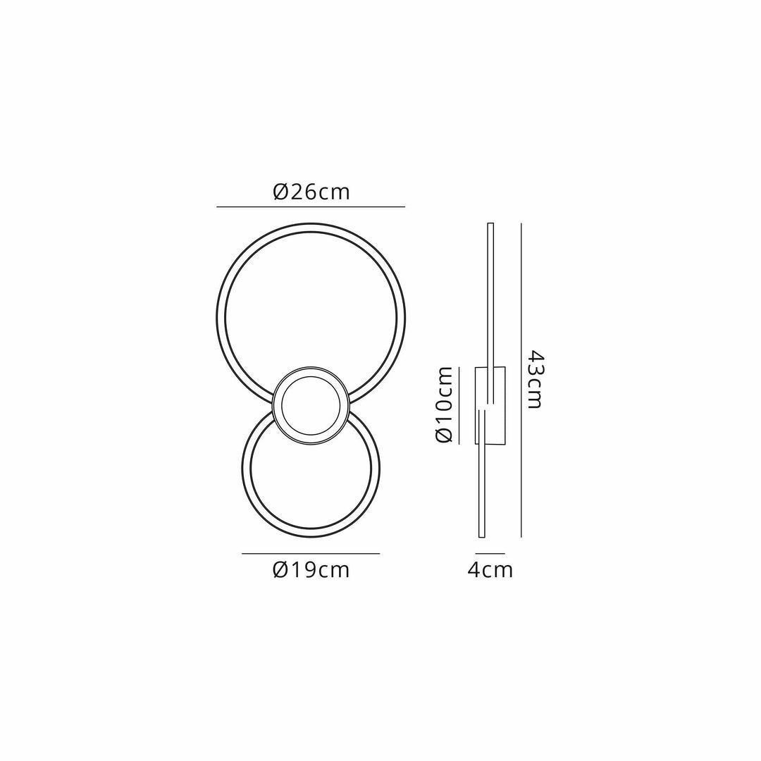 Mantra M7840 Mural Wall Lamp Circles Dimmable 24W White