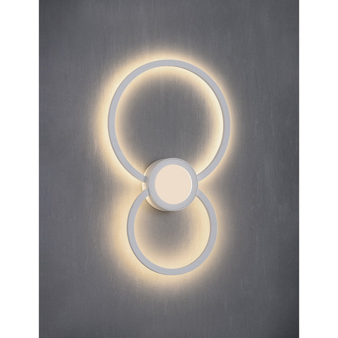 Mantra M7840 Mural Wall Lamp Circles Dimmable 24W White