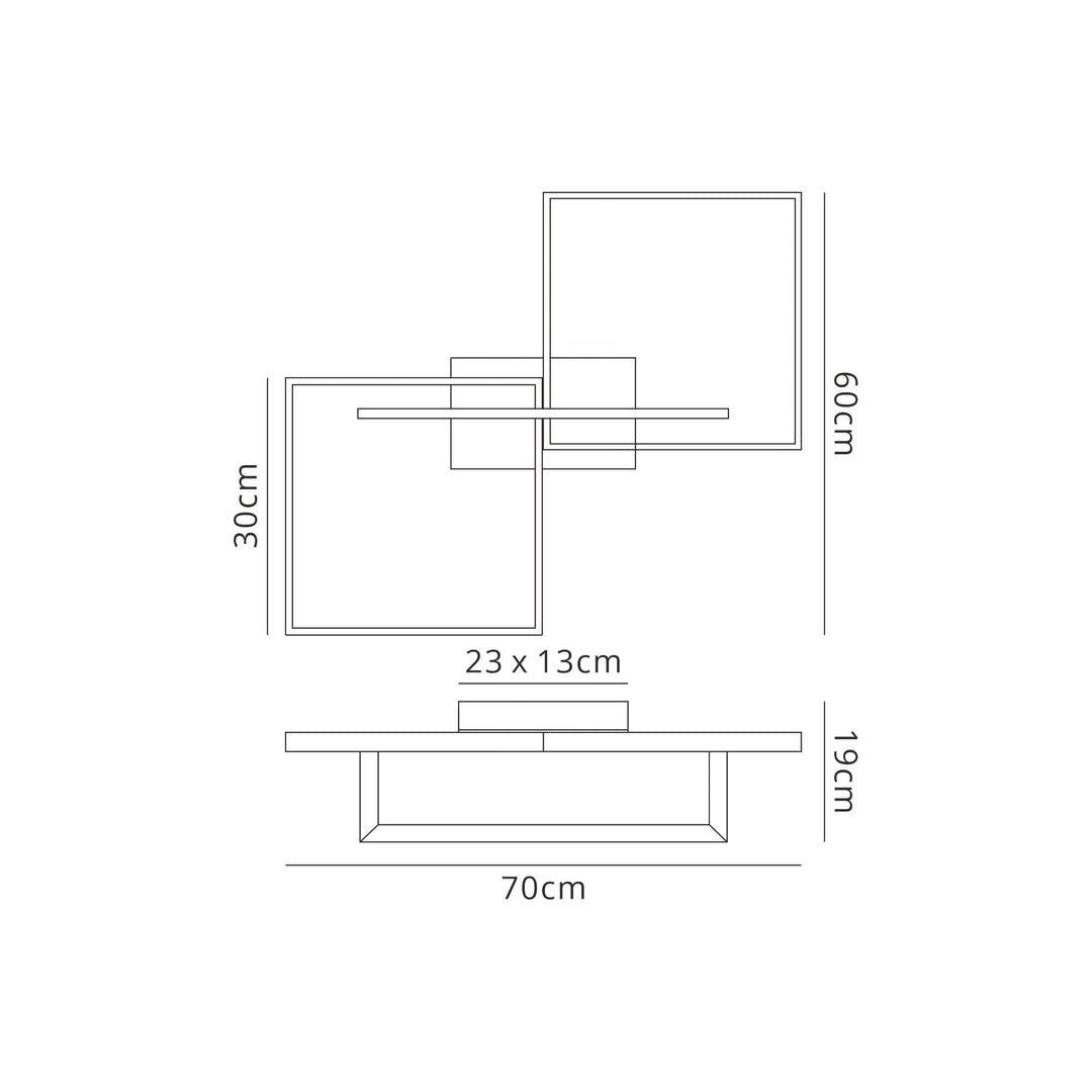 Mantra M7462 | Mural LED Ceiling Fixture | 48W | Rectangular | Matt Black