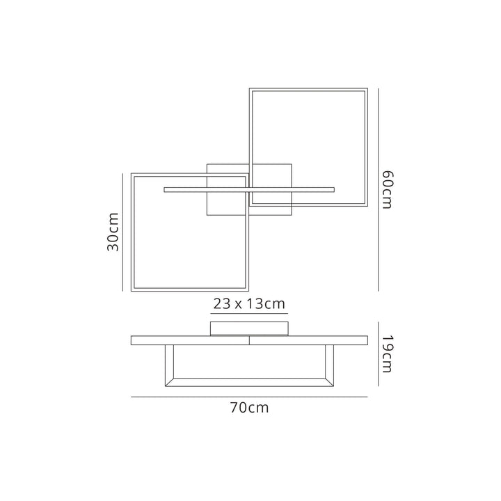 Mantra M7462 | Mural LED Ceiling Fixture | 48W | Rectangular | Matt Black