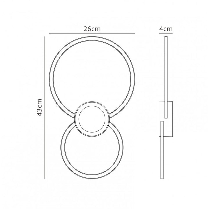 Mantra M6230 Mural Wall Lamp Circles 24W White