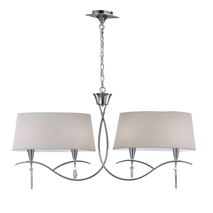 Mantra M1642 Mara Pendant Bar 4 Light Polished Chrome/cream