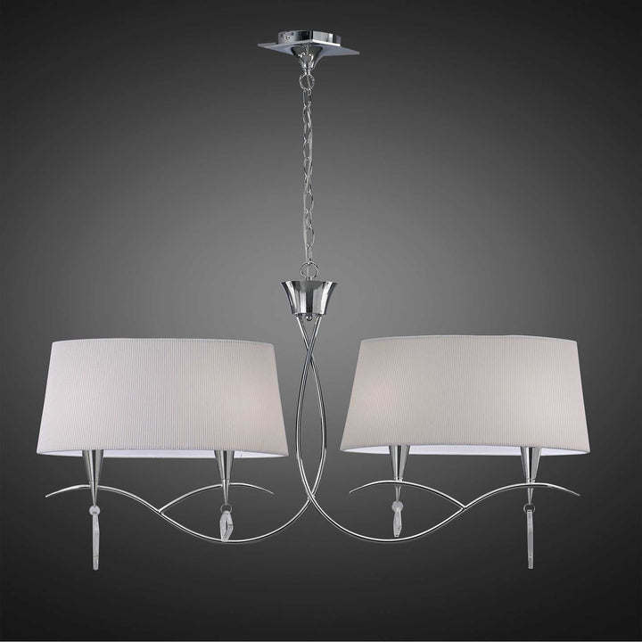 Mantra M1642 Mara Pendant Bar 4 Light Polished Chrome/cream