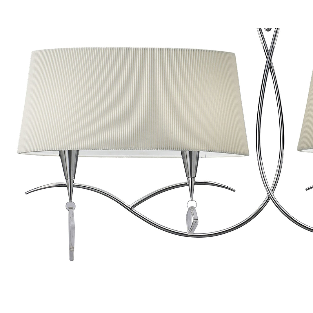 Mantra M1642 Mara Pendant Bar 4 Light Polished Chrome/cream