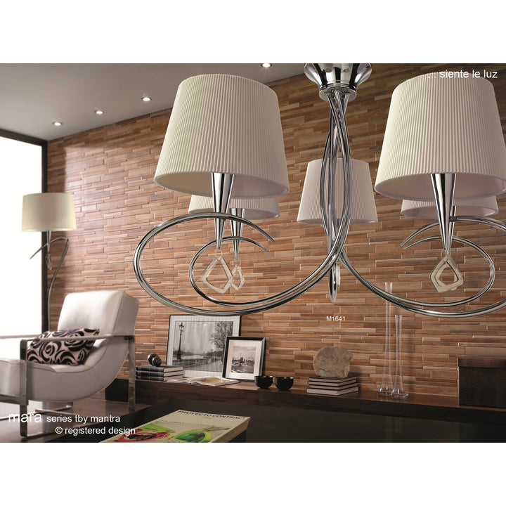 Mantra M1644 Mara Pendant 4 Light Polished Chrome/cream