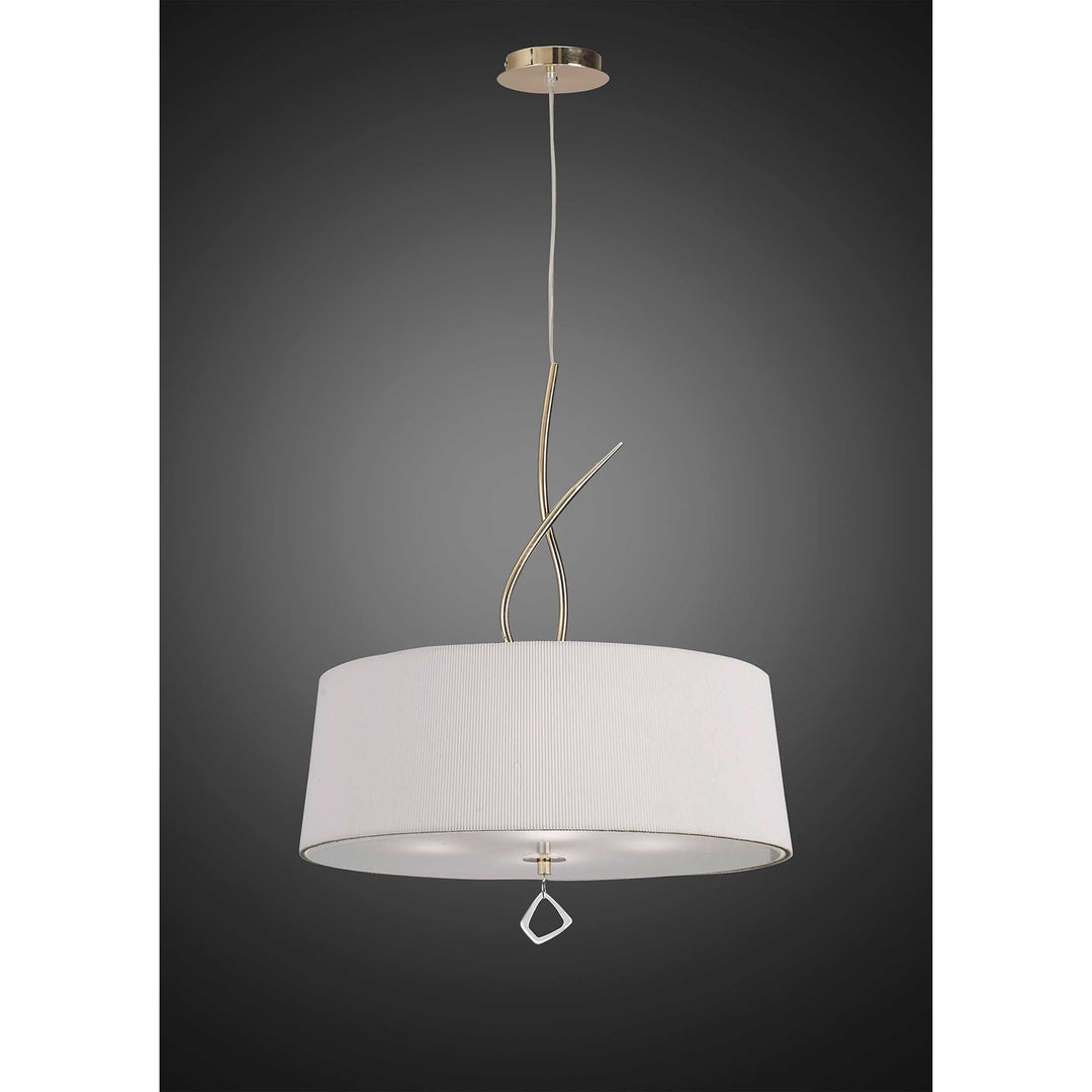 Mantra M1644FG Mara Pendant 4 Light French Gold/cream