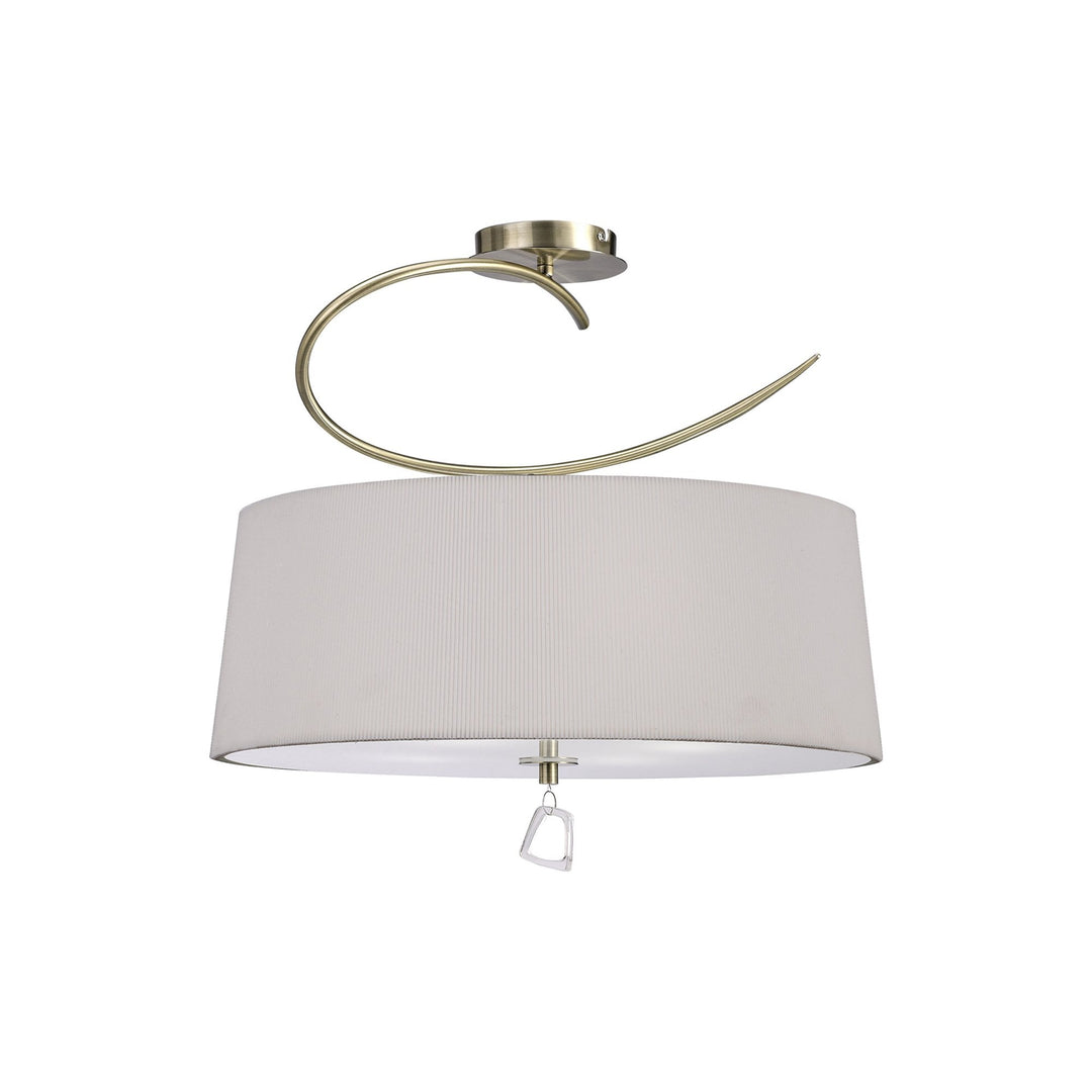 Mantra M1645AB Mara semi ceiling 4 light antique brass/cream