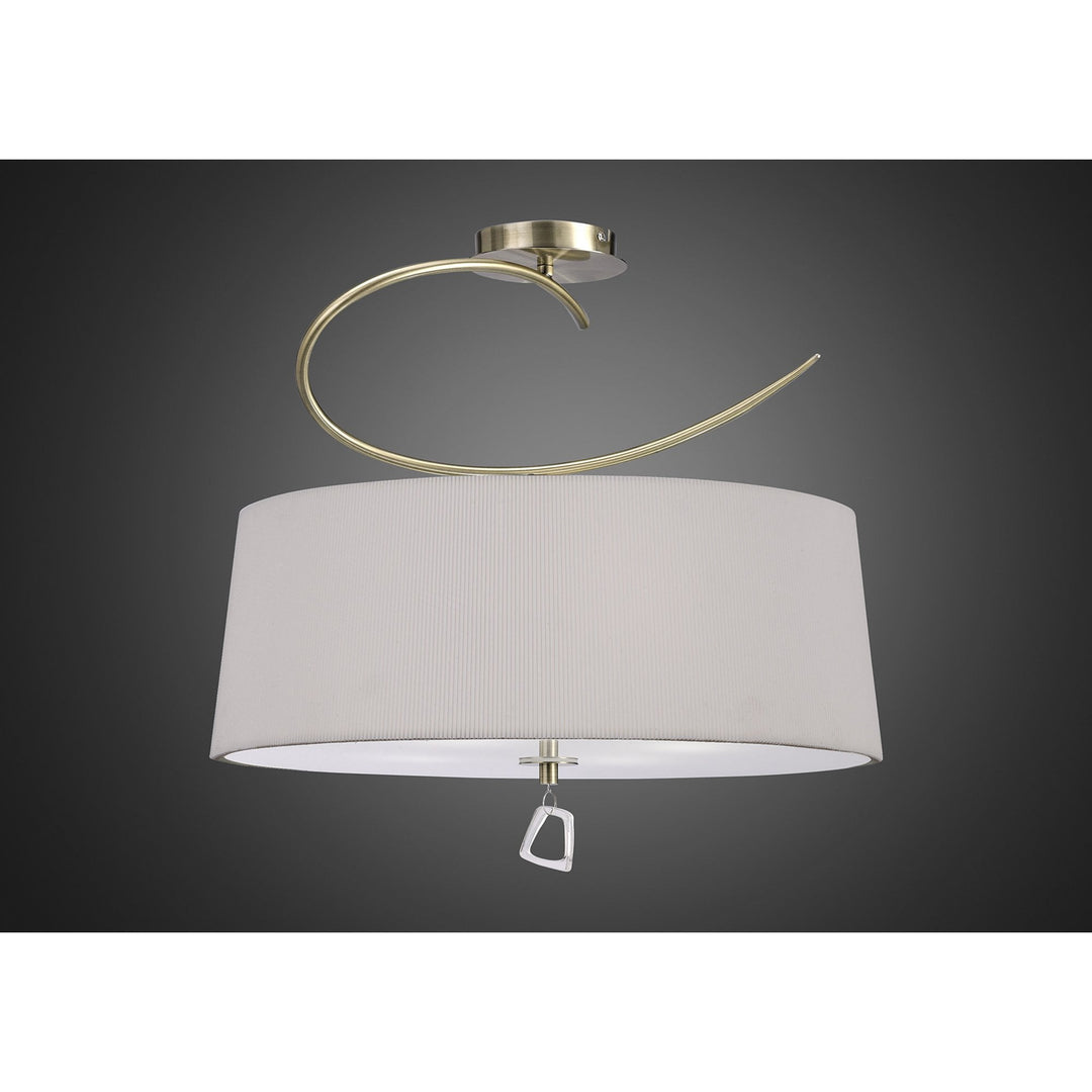 Mantra M1645AB Mara semi ceiling 4 light antique brass/cream