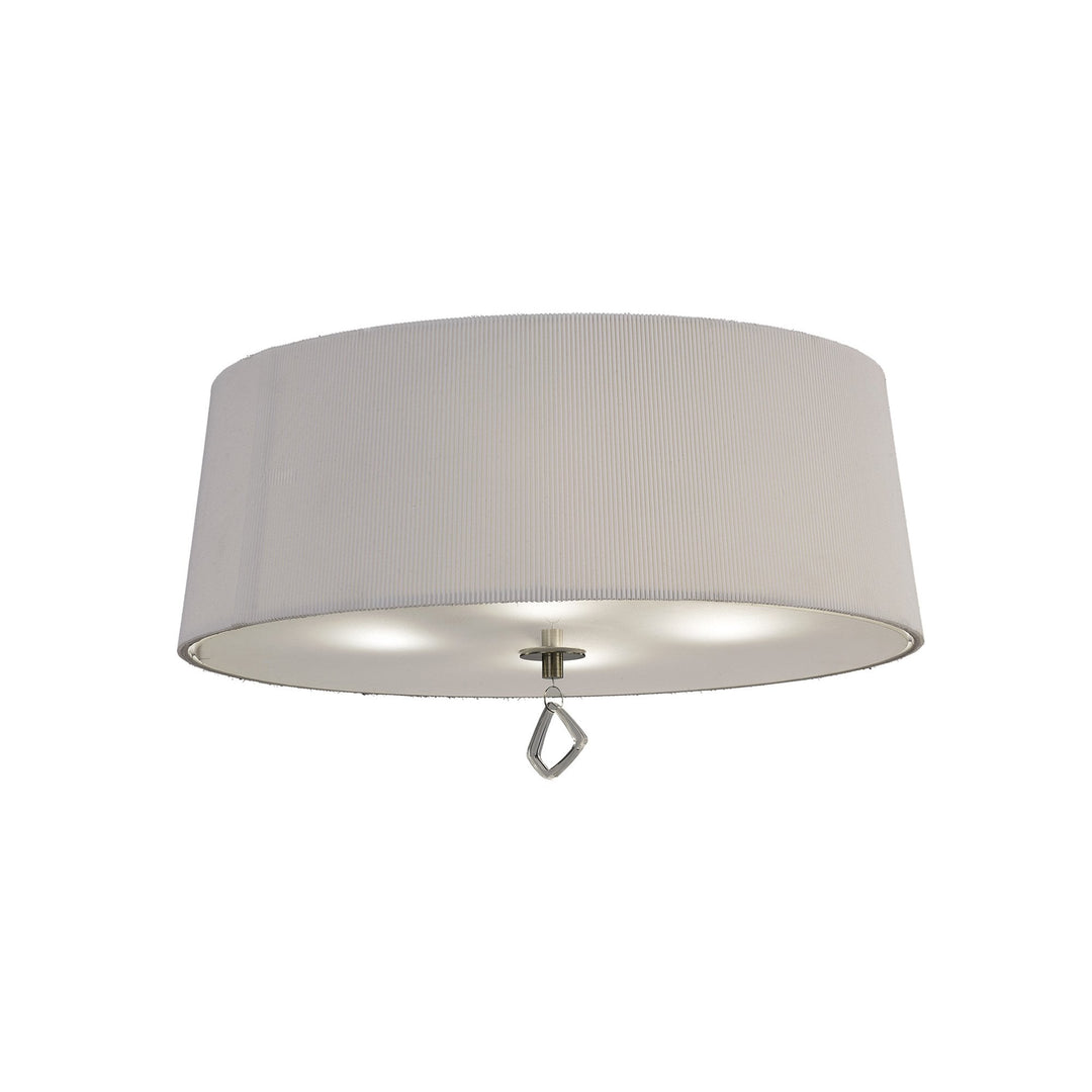 Mantra M1646AB Mara Flush Ceiling 4 Light E27 Round Antique Brass Ivory White Shade