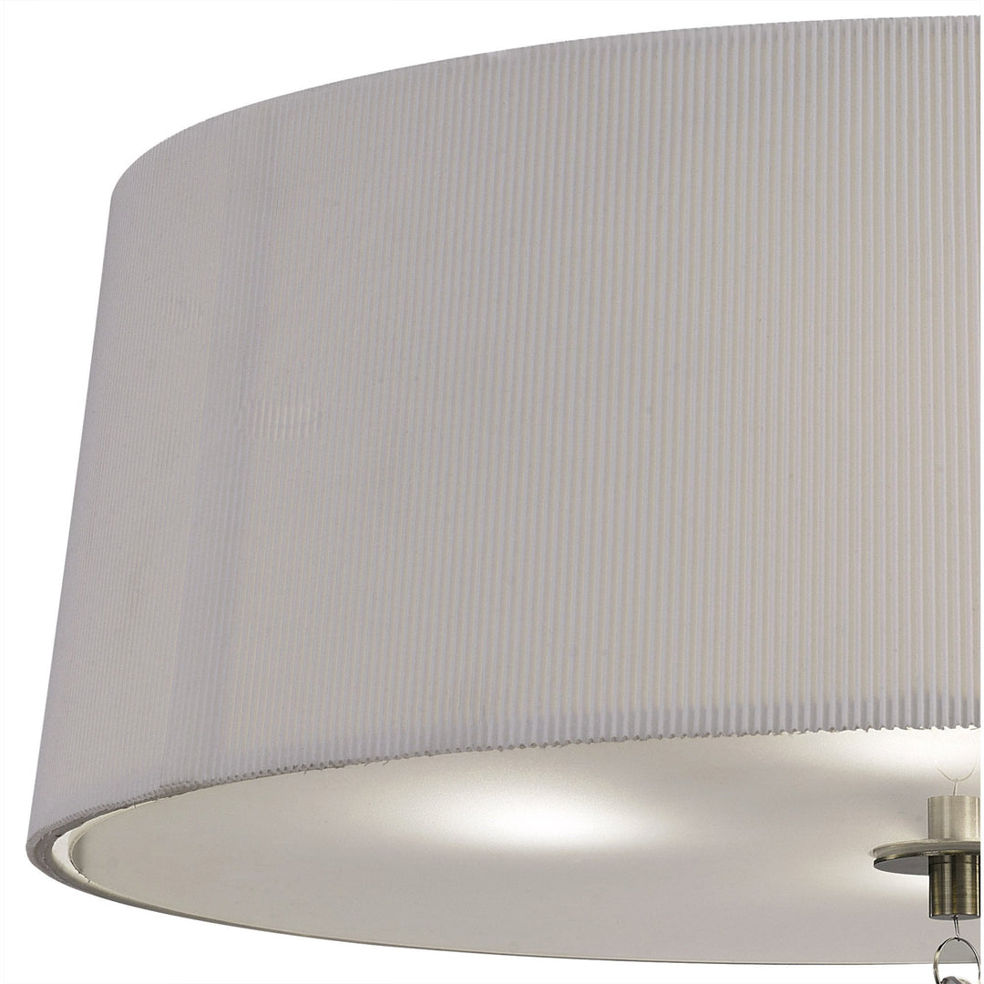 Mantra M1646AB Mara Flush Ceiling 4 Light E27 Round Antique Brass Ivory White Shade