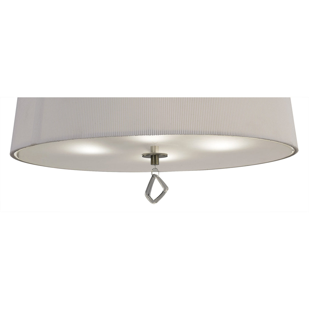 Mantra M1646AB Mara Flush Ceiling 4 Light E27 Round Antique Brass Ivory White Shade